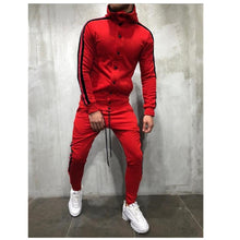 Laden Sie das Bild in den Galerie-Viewer, Sweat Suits Clothing Casual Summer Tracksuits Stand Collars Streetwar Tops Mens Button Sport suit 2 piece Men&#39;s suit