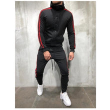 Laden Sie das Bild in den Galerie-Viewer, Sweat Suits Clothing Casual Summer Tracksuits Stand Collars Streetwar Tops Mens Button Sport suit 2 piece Men&#39;s suit