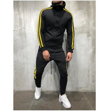 Laden Sie das Bild in den Galerie-Viewer, Sweat Suits Clothing Casual Summer Tracksuits Stand Collars Streetwar Tops Mens Button Sport suit 2 piece Men&#39;s suit